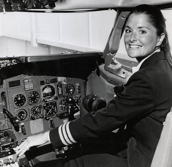 In March of 1973, American Airlines offered Bonnie a position as First Officer — making her the first woman to fly for a major commercial airline at the early age of 24