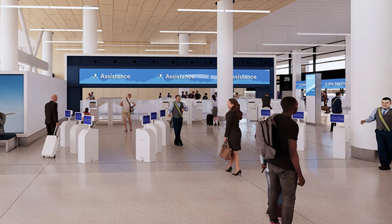 Alaska Airlines is working on getting passengers from check- in to security in 5 minutes or less