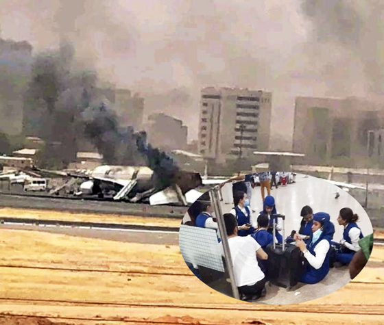 Explosions, shooting rock Khartoum airport