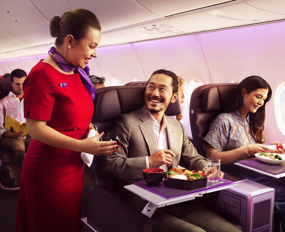 Fresh from the factory, with that new plane smell… take a look at the brand new cabin interior in Virgin Australia’s new Boeing 737-8