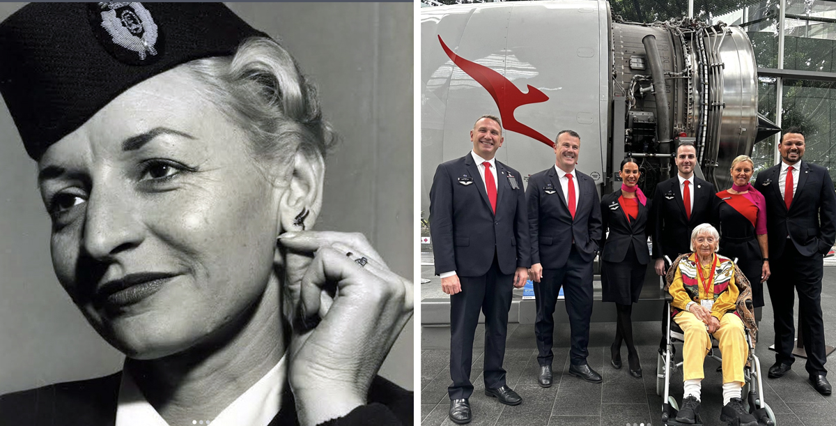 Qantas celebrates the 100th birthday of former Qantas Hostess Kate Schouten