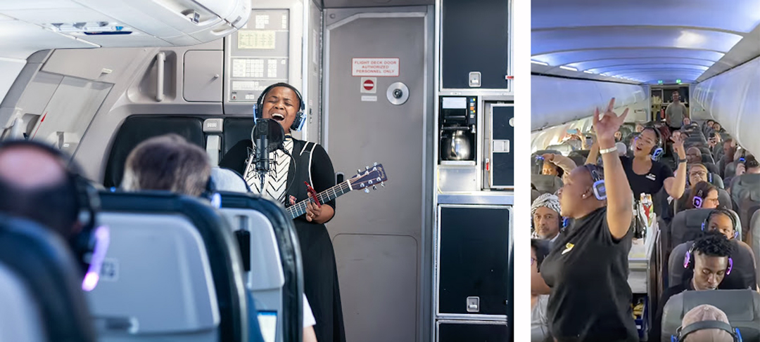 LIFT, a South Africa low-cost carrier, had a live silent disco at 36,000 ft, featuring local artist Zolani Mahola