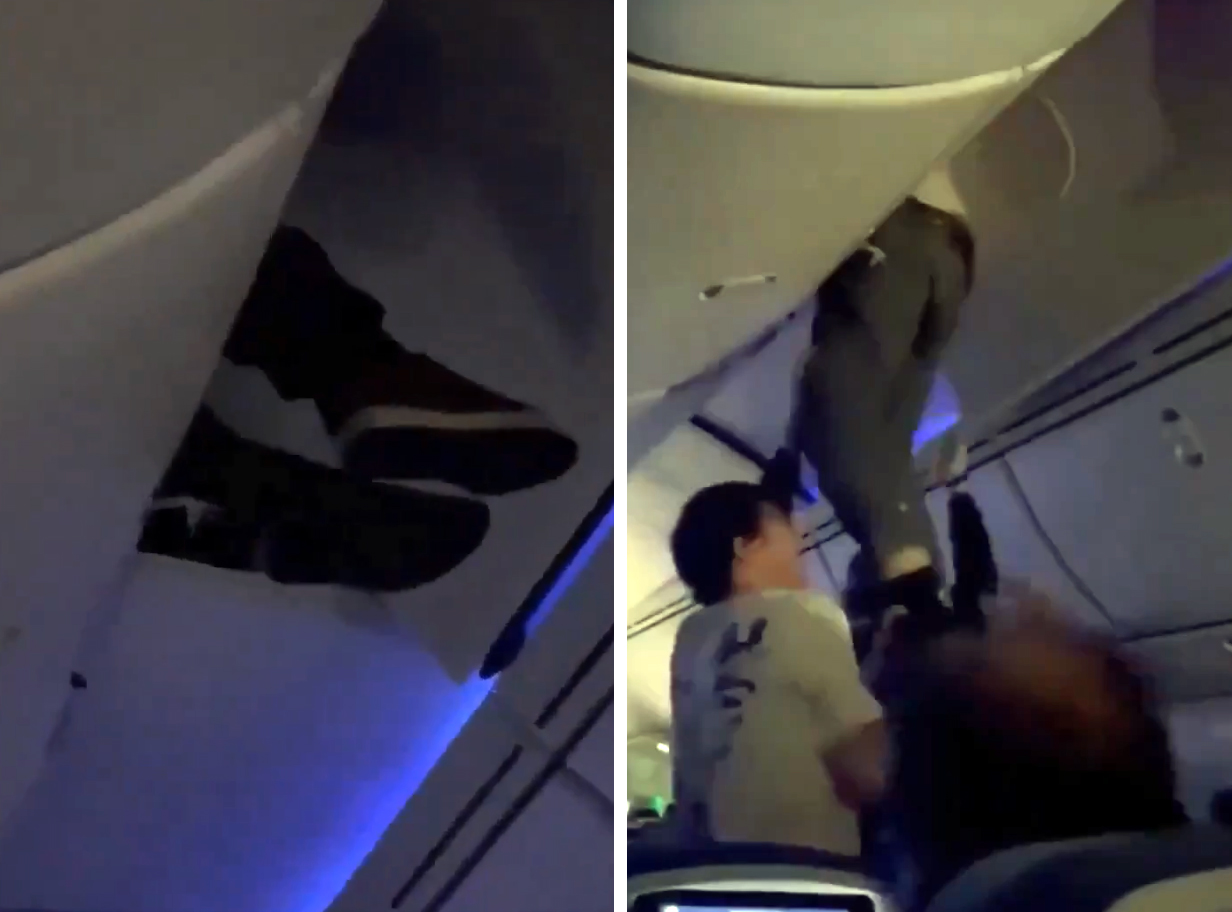 Severe turbulence on Air Europa flight with one passenger being stuck in the overhead luggage compartment