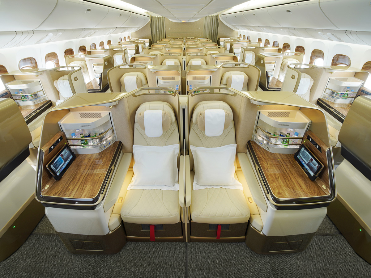 Emirates’ first retrofitted 777 aircraft featuring its latest cabin interiors takes off to Geneva