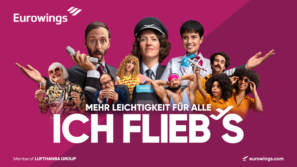 “Ich flieb’s!” or “That’s fly!”: Eurowings launches humorous and ironic brand campaign