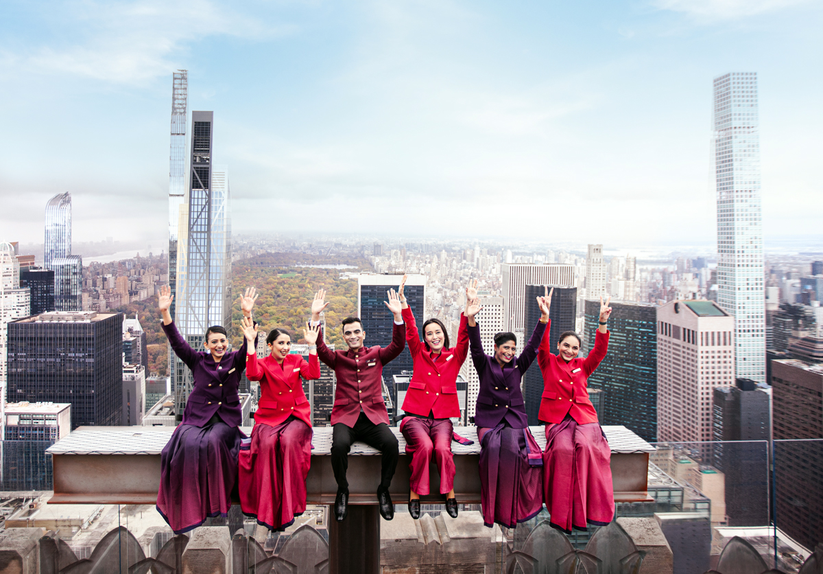 Air India’s cabin crew recreated iconic New York City moments and visited popular movie locations to celebrate new Air India’s arrival in New York (JFK) and Newark (EWR)