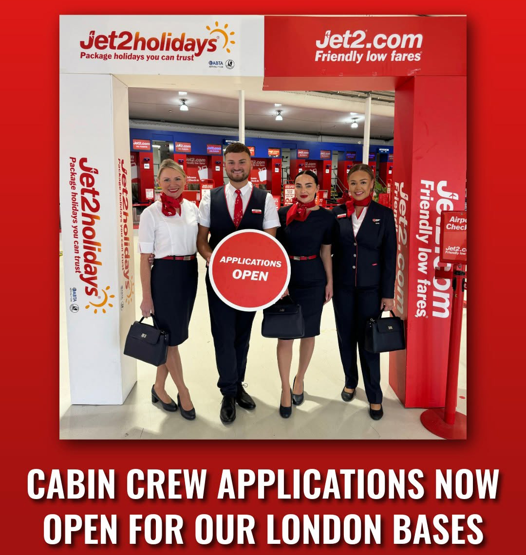 Jet2.com is hiring Cabin Crew