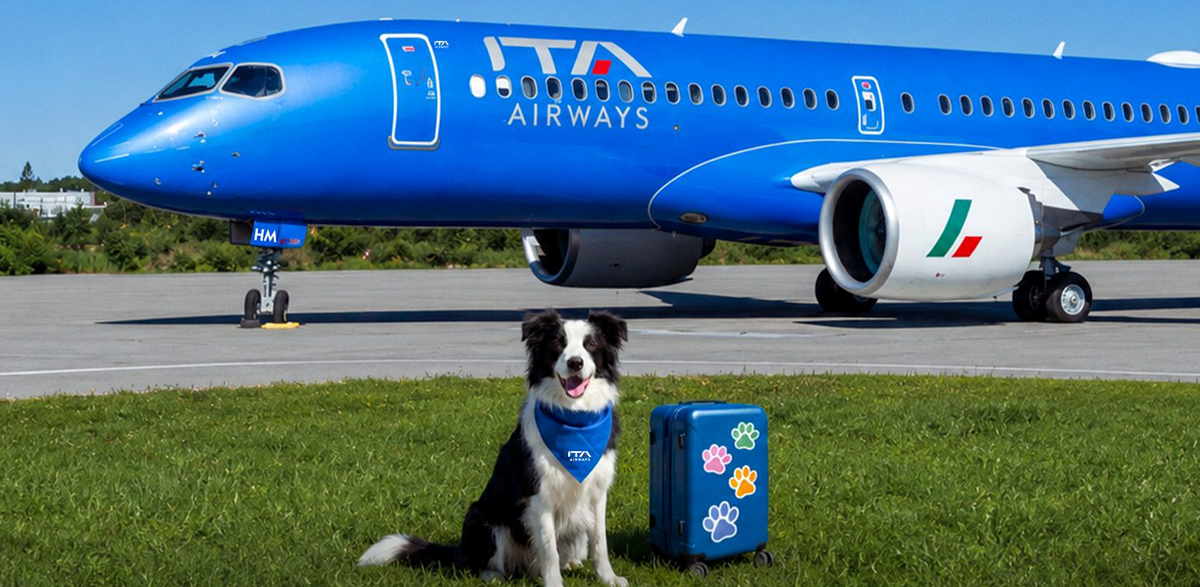 ITA Airways Launches the “Large Dog On Board” Service allowing big Dogs up to 30 kg to travel in the Cabin
